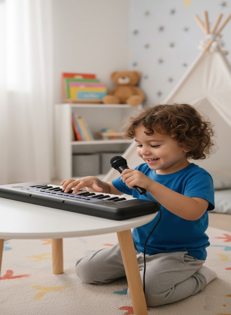 متجر 7 بيانو إلكتروني للأطفال بـ 32 مفتاحًا مع ميكروفون و15 نغمة مبرمجة – لعبة تعليمية موسيقية ممتعة - Image 3