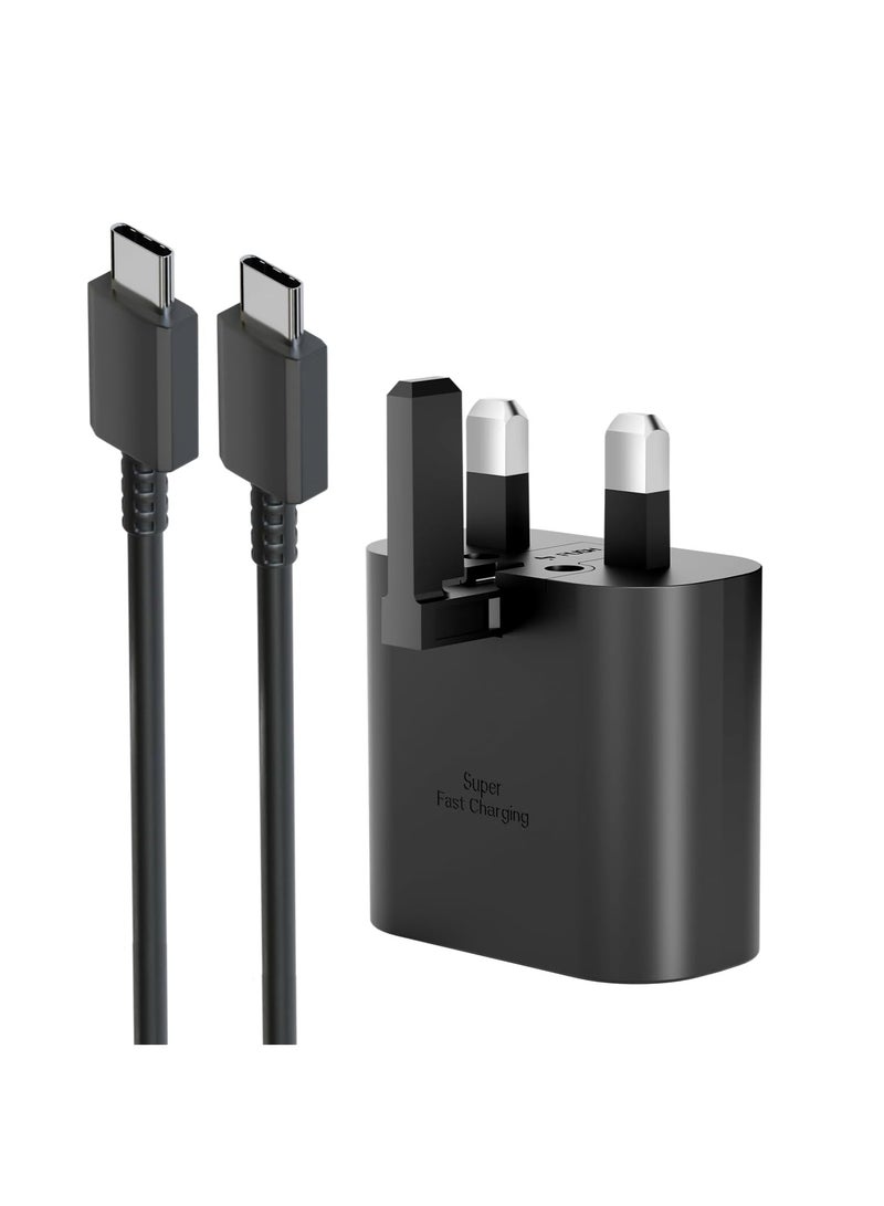 شاحن USB C فائق السرعة 45 وات، قابس USB C لهاتف Samsung Galaxy S24/S24 Ultra/S23+/S23 Ultra/S23+/S22/S21 Ultra/S21+/S21/S20/Note20/Note10/S10، Galaxy Tab S8+/S9 Ultra، سريع للغاية كابل - Image 1