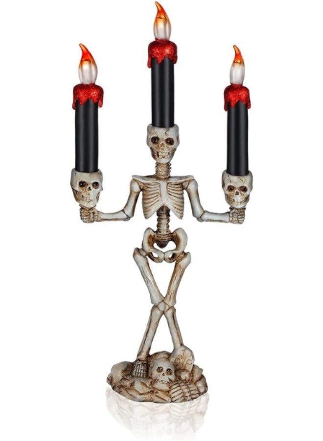 Candle Light, Skeleton Candle Candlestick Light with LED Flameless Battery Operated  - Image 1