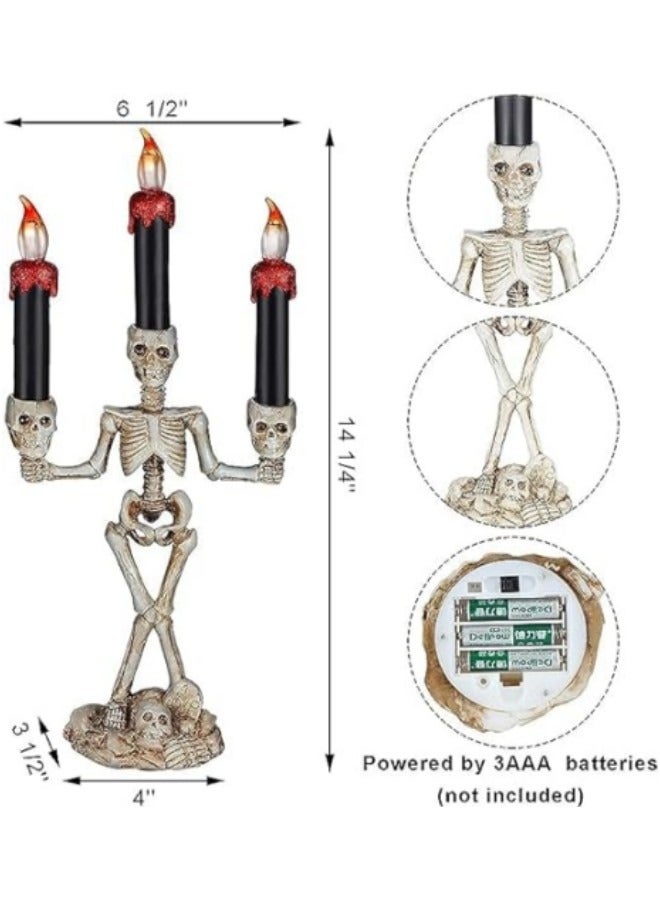 Candle Light, Skeleton Candle Candlestick Light with LED Flameless Battery Operated  - Image 2