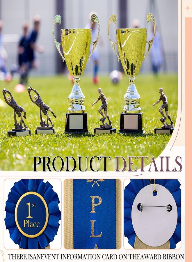 MTLEE 12 Pcs Award Ribbons 1st 2nd 3rd Place Ribbon Participation First Second Third Medal Rosette Winner Prize for School Classroom Recognition, Blue, Red, White, 6.5 x 3 Inch - Image 3