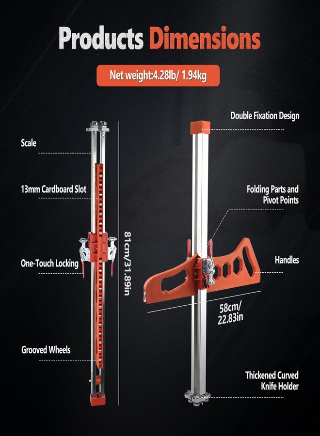 JOJOCY Precision Drywall Cutting Tool, Foldable Hand Push Drywall Cutter with Dual Positioning Guide, Adjustable for 8-13mm Plasterboard, Gypsum & Sheetrock For Walls, Renovations & DIY Decorations - Image 5