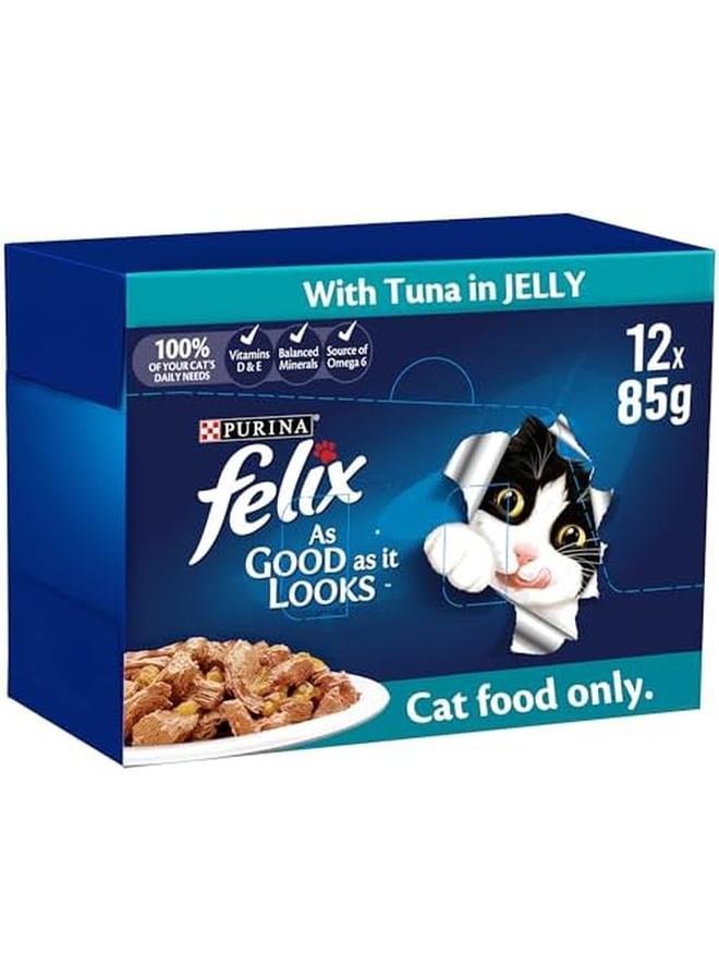 Felix As Good As It Looks Adult Cat With Tuna In Jelly 85G Pack Of 24 - Image 4