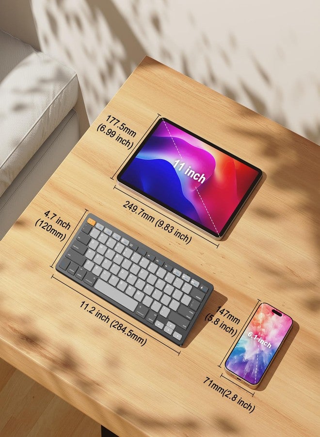 أوموتون لوحة مفاتيح بلوتوث من OMOTON متوافقة مع iPad الجيل العاشر، وiPad 10.2 (الجيل التاسع/الثامن/السابع)، وiPad Pro 13/12.9/11 بوصة، وiPad Air/Mini، وغيرها من الأجهزة التي تدعم تقنية البلوتوث، لون رمادي جرافيتي - Image 3
