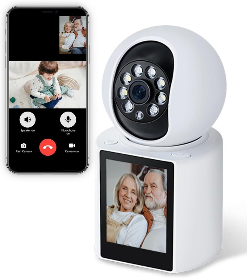 Generic Indoor WiFi Security Surveillance Camera 1080P Full HD two-way Video Call Smart Camera with Motion Detection, Night Vision and Screen 350 Degree Rotating ,2.8inch HD Display Resolution, Human/Pet /Baby Monitor/Pets Camera/Children/Elders Home Office Security HD Display Resolution - Image 1