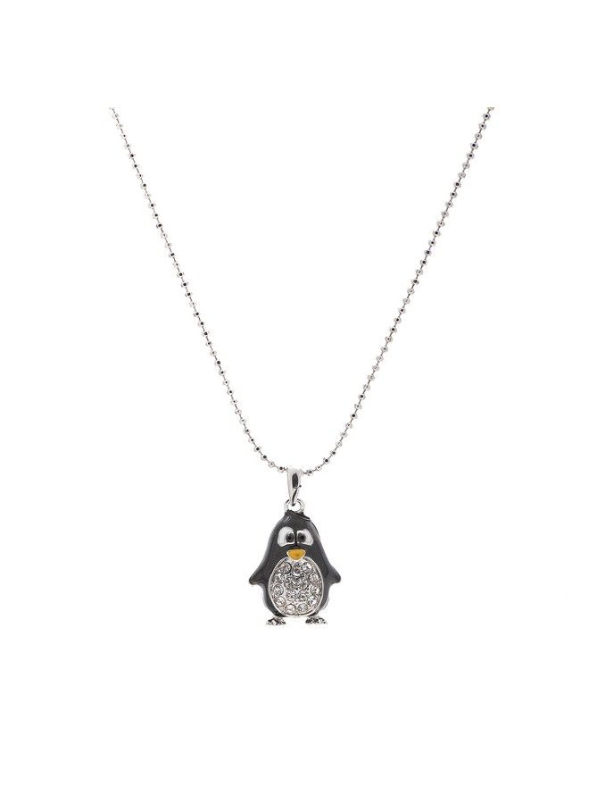Chelseachicnyc Crystal Fat Bottom Black Penguin Necklace - Image 1