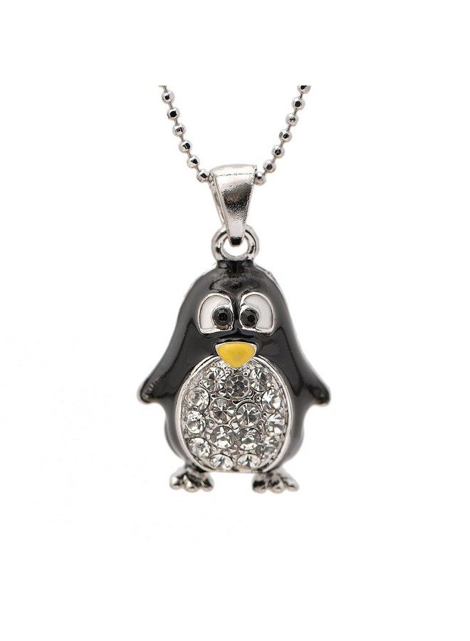 Chelseachicnyc Crystal Fat Bottom Black Penguin Necklace - Image 3
