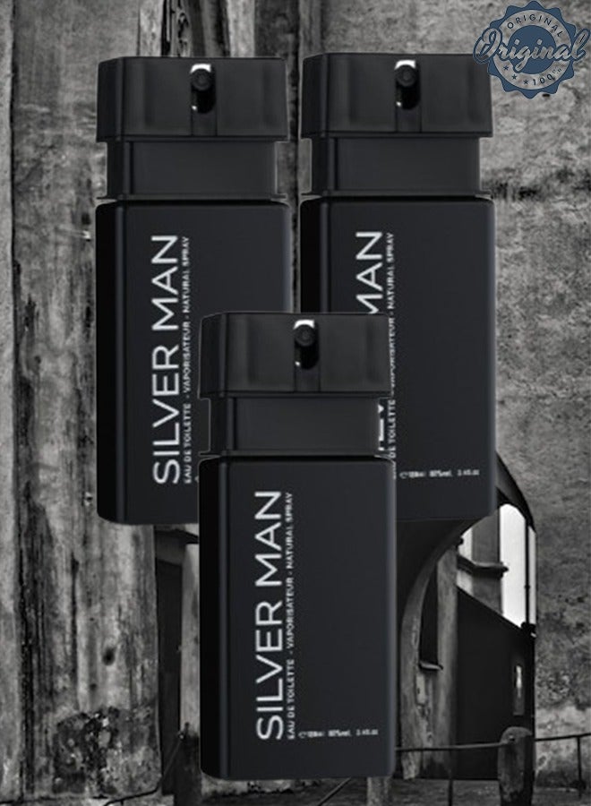 Silver 3 Pieces Silver Man Perfume 100ml EDT - Image 1