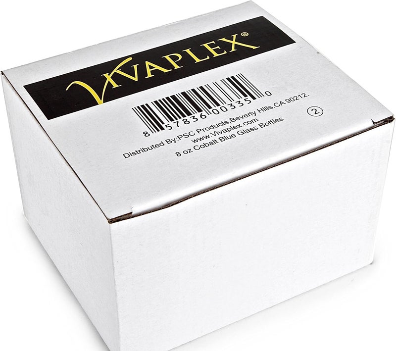 Vivaplex 2 Large 8 oz Empty Cobalt Blue Glass Spray Bottles with Black Trigger Sprayers - Image 2