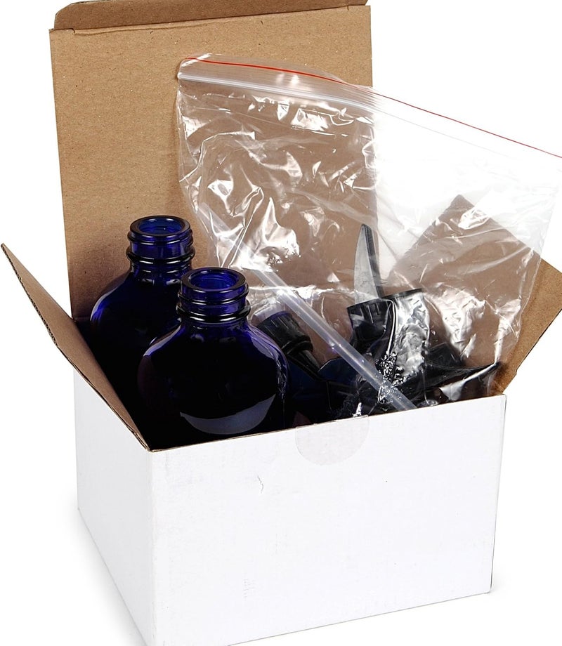 Vivaplex 2 Large 8 oz Empty Cobalt Blue Glass Spray Bottles with Black Trigger Sprayers - Image 4