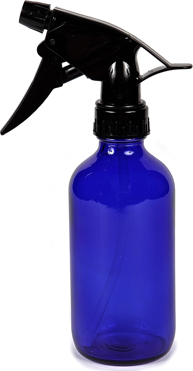 Vivaplex 2 Large 8 oz Empty Cobalt Blue Glass Spray Bottles with Black Trigger Sprayers - Image 5