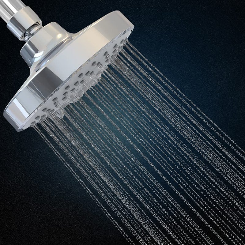 Kohler Rain Duet Shower Head for Bathroom - Polished Chrome Finish - 127mm Multifunction Geometric Overhead Shower - Katalyst Air-induction Spray Technology - 5 Types of Spray Combinations 23658IN-CP, Metal - Image 2