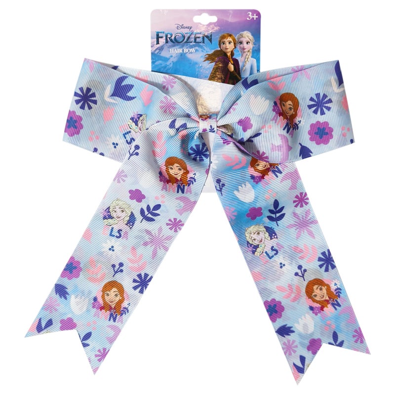 LUV HER Disney Frozen Hair Bows For Girls - One Large Printed Hair Bow Featuring your Favorite Frozen Characters - Alligator Clip - Large Bows for Daily Styling or Special Occasions, Ages 3+ - Image 1