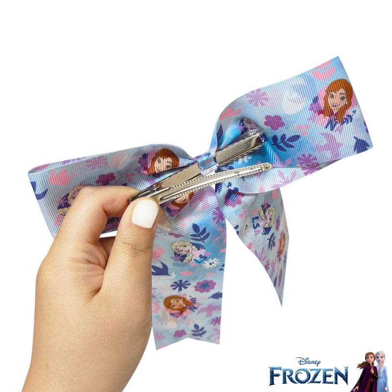 LUV HER Disney Frozen Hair Bows For Girls - One Large Printed Hair Bow Featuring your Favorite Frozen Characters - Alligator Clip - Large Bows for Daily Styling or Special Occasions, Ages 3+ - Image 3