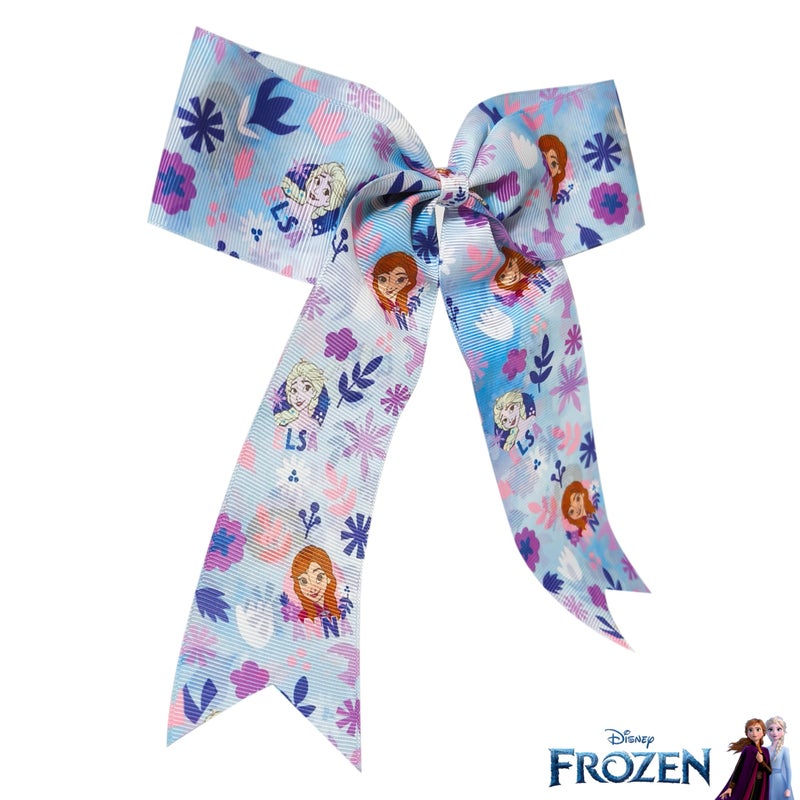 LUV HER Disney Frozen Hair Bows For Girls - One Large Printed Hair Bow Featuring your Favorite Frozen Characters - Alligator Clip - Large Bows for Daily Styling or Special Occasions, Ages 3+ - Image 2