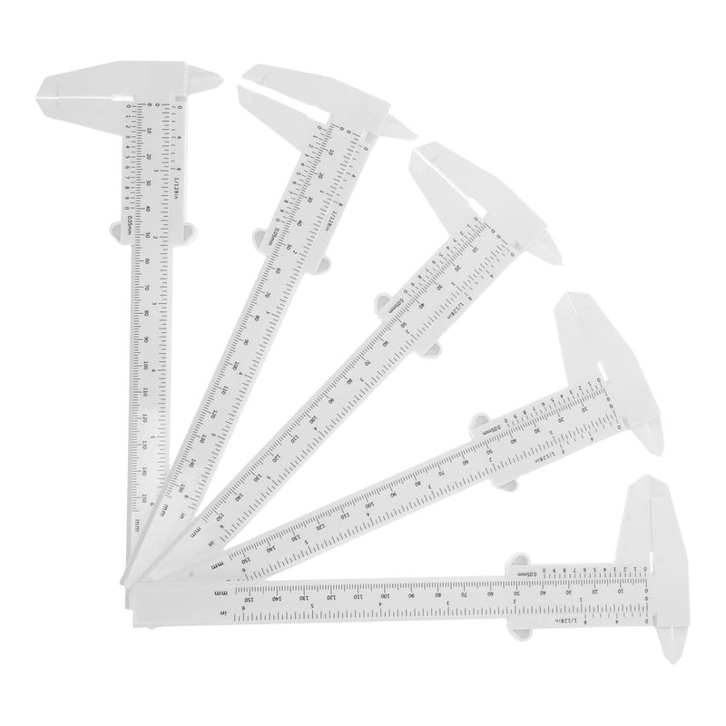 5Pcs Plastic Vernier Calipers with Scale for Accurate Measurement Engineering Lab and Student Use - Image 1