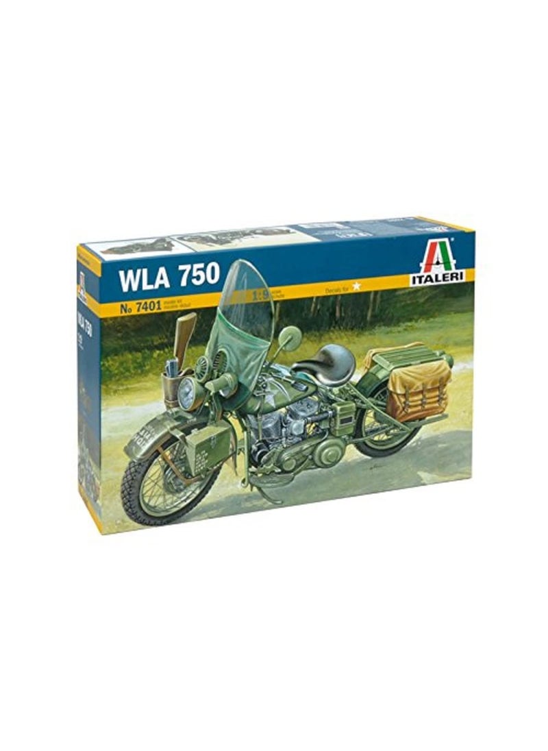 ITALERI Italeri Harley Davidson WLA 750 WWII Military Motorcycle 1:9 Scale - Plastic Model Kit 7401  - Image 1