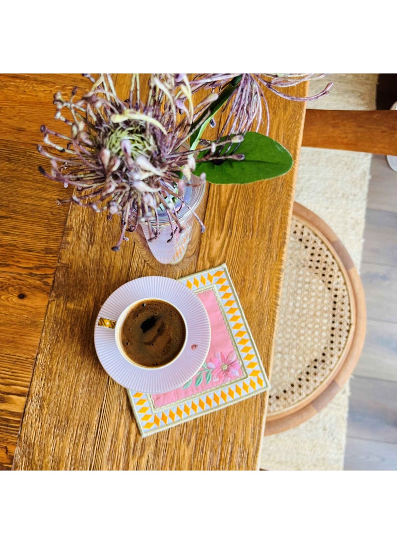 Ge Living Decorative La Majorelle Compatible Pink Cocktail Napkin (2 Pieces)  - Image 2