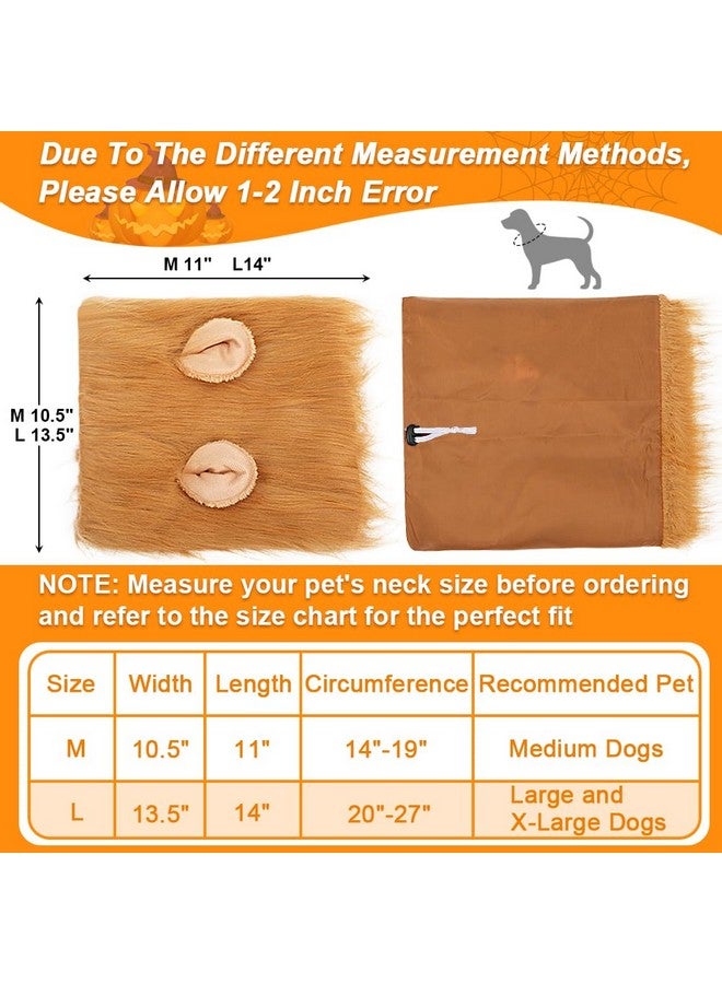 Vivifying Lion Mane For Dog, Adjustable Halloween Dog Lion Costume Wig With Ears For Medium And Large Dogs, Realistic & Funny Dog Accessory Perfect For Parties And Photoshoots (Large, Brown) - Image 2