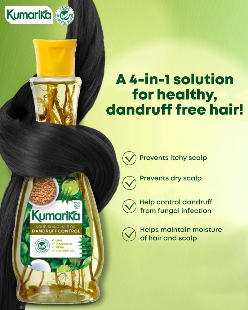Kumarika Nourishing Hair Oil Dandruff Control - For Anti dandruff scalp treatment hair oil for dry damaged hair. 100% Natural extracts, for dry itchy scalp with dandruff, 7 oz - Image 2