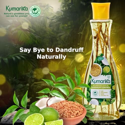 Kumarika Nourishing Hair Oil Dandruff Control - For Anti dandruff scalp treatment hair oil for dry damaged hair. 100% Natural extracts, for dry itchy scalp with dandruff, 7 oz - Image 5