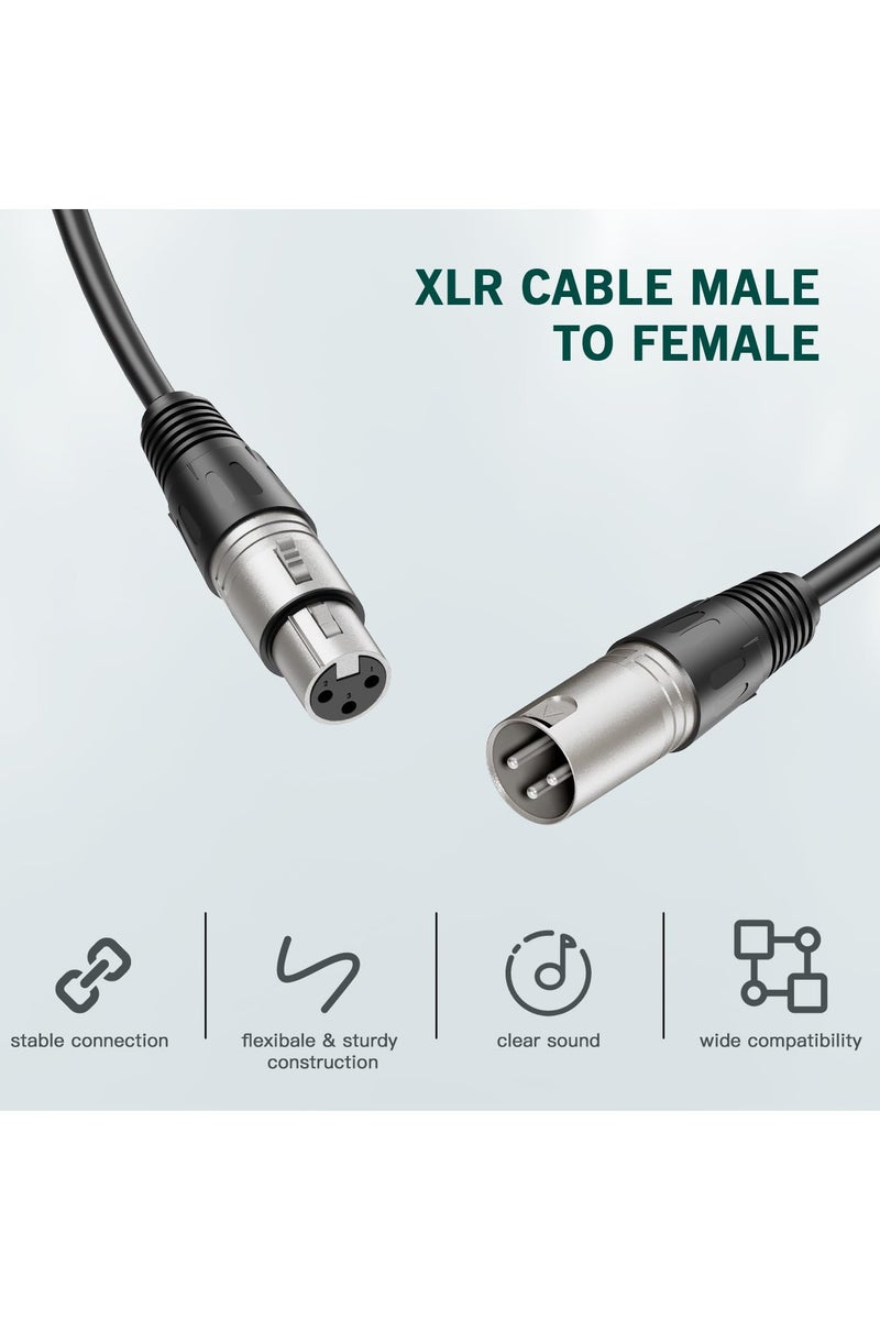 حَبْل تِك كابل ميكروفون XLR ذكر إلى أنثى، كابل تمديد متوازن ثلاثي الأطراف، مناسب لتطبيقات التسجيل، والمزج، وأنظمة مكبرات الصوت، وإضاءة DMX، والمزج، ومكبرات الصوت - Image 3