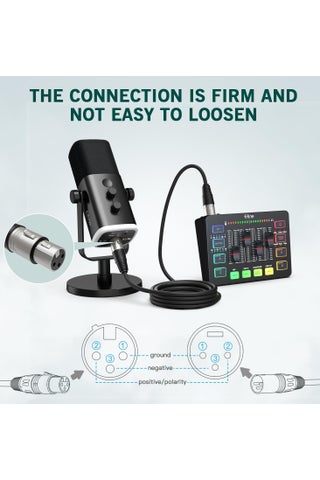 كابل ميكروفون XLR ذكر إلى أنثى، كابل تمديد متوازن ثلاثي الأطراف، مناسب لتطبيقات التسجيل، والمزج، وأنظمة مكبرات الصوت، وإضاءة DMX، والمزج، ومكبرات الصوت - view 4