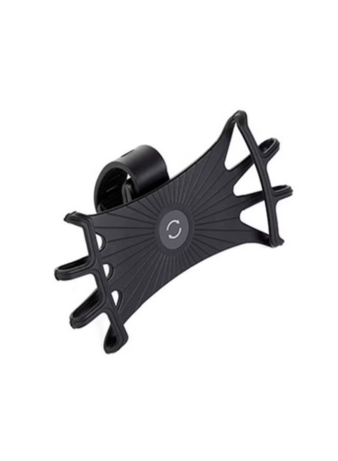 Black silicone bicycle phone holder, smartphone handlebar holder, easy to install, adjustable - Image 1