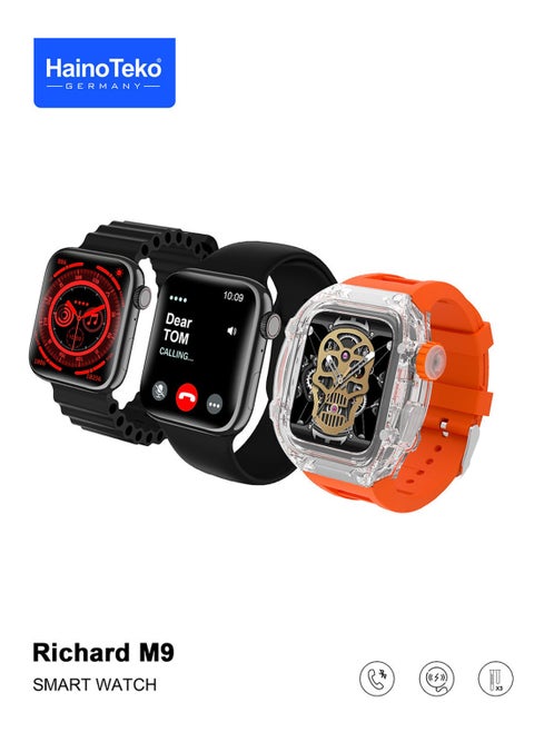 Haino Teko Germany Richard M9 Smart Watch With 3 Pair Straps and 1 Protection case For Men