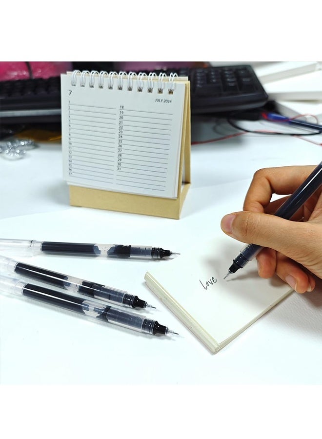 12 قطعة من الأقلام السوداء للمدرسة، أقلام حبر سائلة، قلم حبر جاف أسود ذو رأس رفيع - Image 5