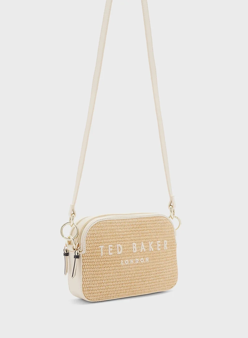 Ted Baker Stelio Faux Raffia Zip Over Crossbody