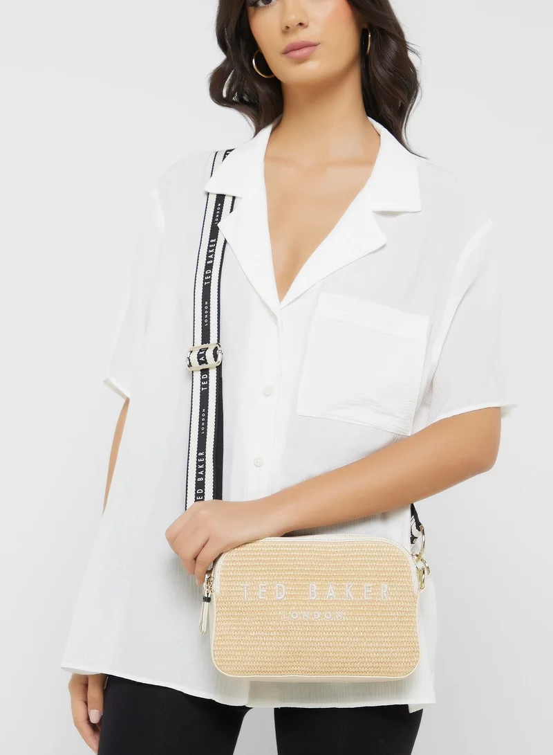 Ted Baker Stelio Faux Raffia Zip Over Crossbody
