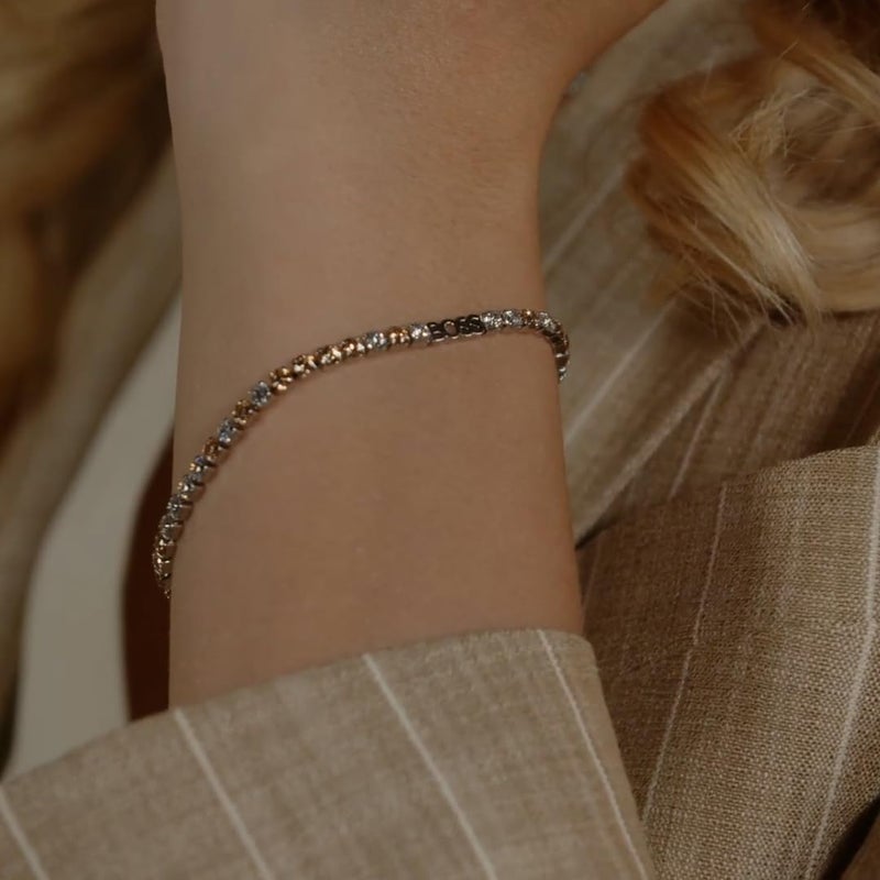 بوس قلادة وأسورة من الفولاذ المقاوم للصدأ من مجموعة كاسي بريشوس من BOSS Jewelry للنساء مع كريستالات ملونة - Image 4