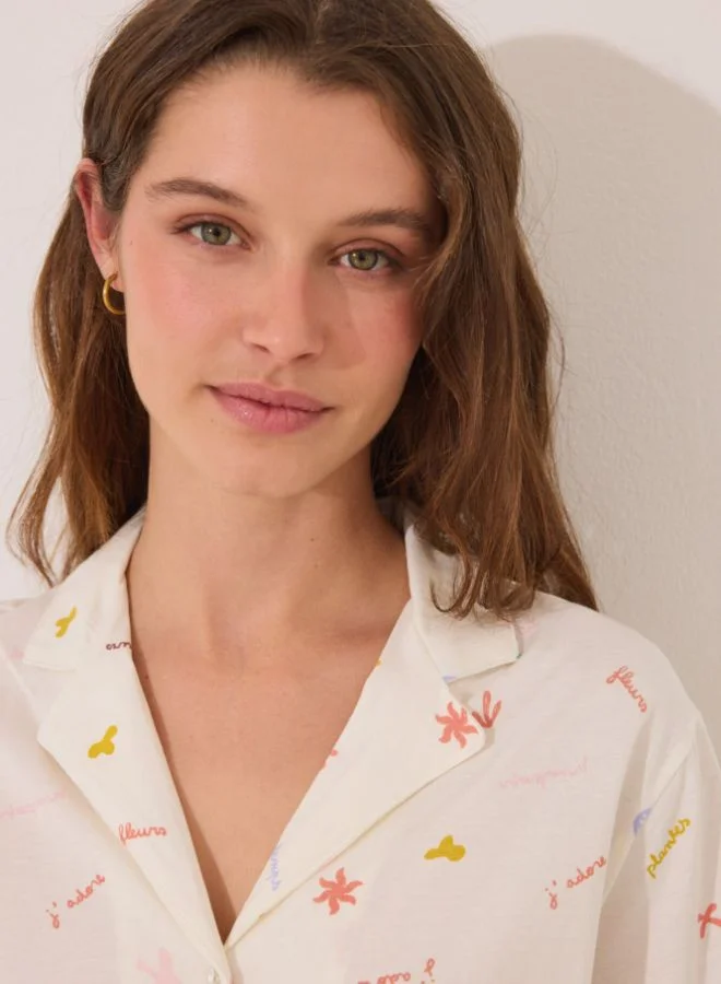 women'secret 100% cotton classic pyjamas with “J´ADORE” print