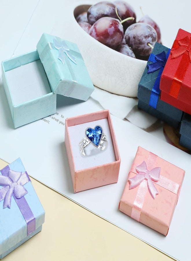 Gabrella 48 Pcs Small Gift Boxes, 1.57x1.57 Inch Mini Gift Box with Lid & Bow for Rings & Jewelry, Multi-Color Square Cardboard Ring Boxes Bulk Set (6 Colors) - Image 5