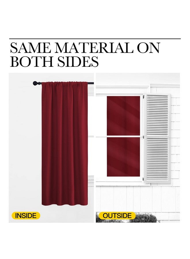 NICETOWN Christmas Burgundy Blackout Curtains and Drapes - Thermal Insulated Solid Rod Pocket Blackout Draperies/Panels for Gift (1 Pair, 42 by 63 inches, Burgundy Red) - Image 4