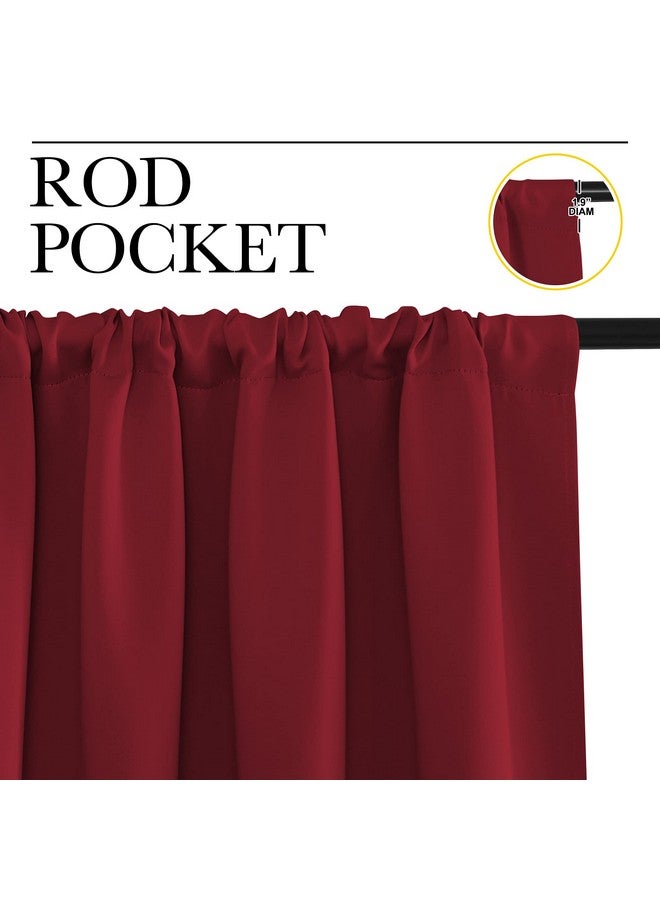 NICETOWN Christmas Burgundy Blackout Curtains and Drapes - Thermal Insulated Solid Rod Pocket Blackout Draperies/Panels for Gift (1 Pair, 42 by 63 inches, Burgundy Red) - Image 3