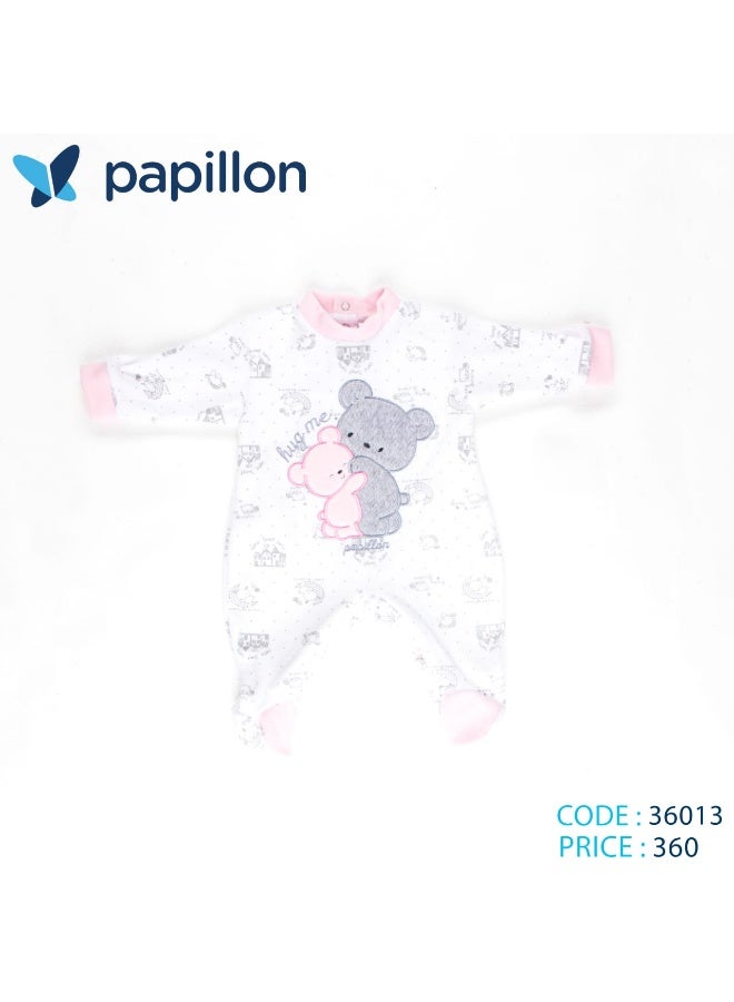 Papillon Baby Unisex Velvet Bear Printed Bodysuit