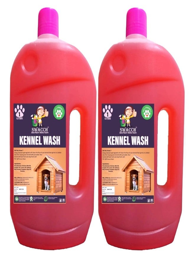 swacch Kennel Wash (1 Litre) (Pack of 2) Rose I Pet Stain & Odour Remover I Pet Floor Cleaner Liquid I Dog and Cat Friendly - Image 1