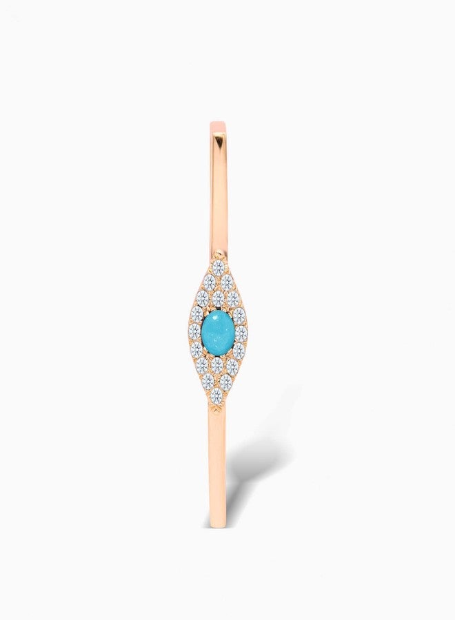 MINUTIAE Evil Eye Decorative Ring Loops Jewellery Accessories Compatible with Smart Watch Silicone Band Strap - Rose Gold | Charm Solitaire Crystals Cubic Zirconia Sparkling Diamond with Blue Stone - Image 5