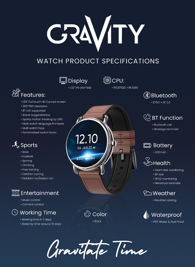 SEEKEN Gravity 132 Smartwatch - Grey | HD Display | Compatible with Iphone and Samsung | IP68 Water Resistant | Long Battery Life | Premium Design | High-Quality. - Image 2