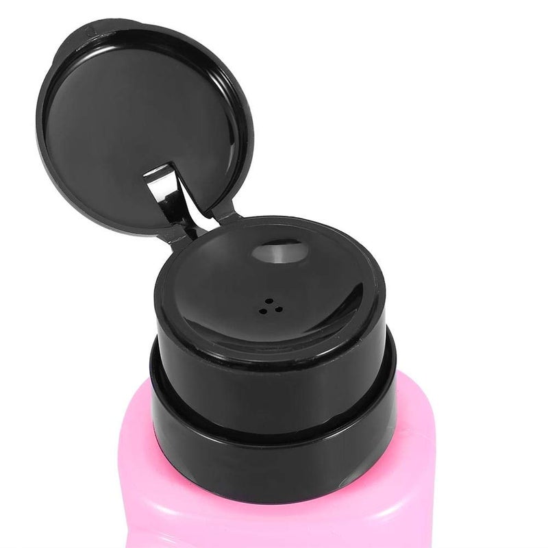 klarako Press Bottle, for Nail Art Polish Remover Liquid Pump Recyclable 230ML Dispenser Empty Plastic Bottle(Pink) - Image 4