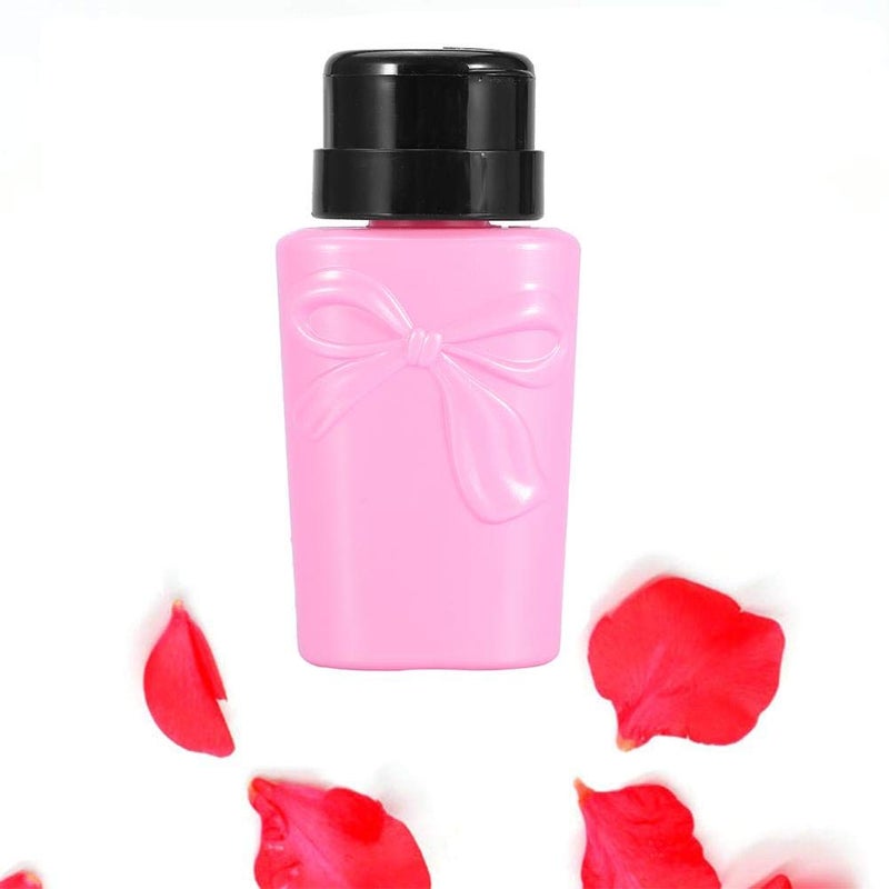 klarako Press Bottle, for Nail Art Polish Remover Liquid Pump Recyclable 230ML Dispenser Empty Plastic Bottle(Pink) - Image 2