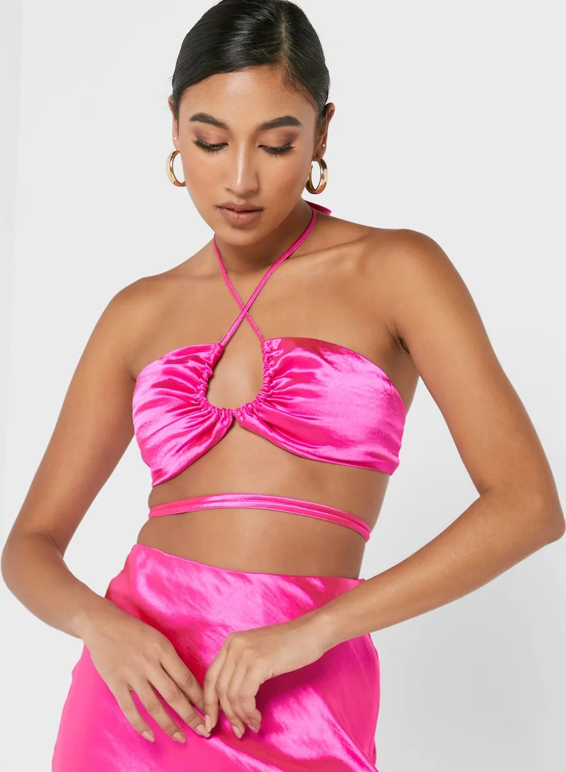 TOPSHOP Halter Neck Crop Top