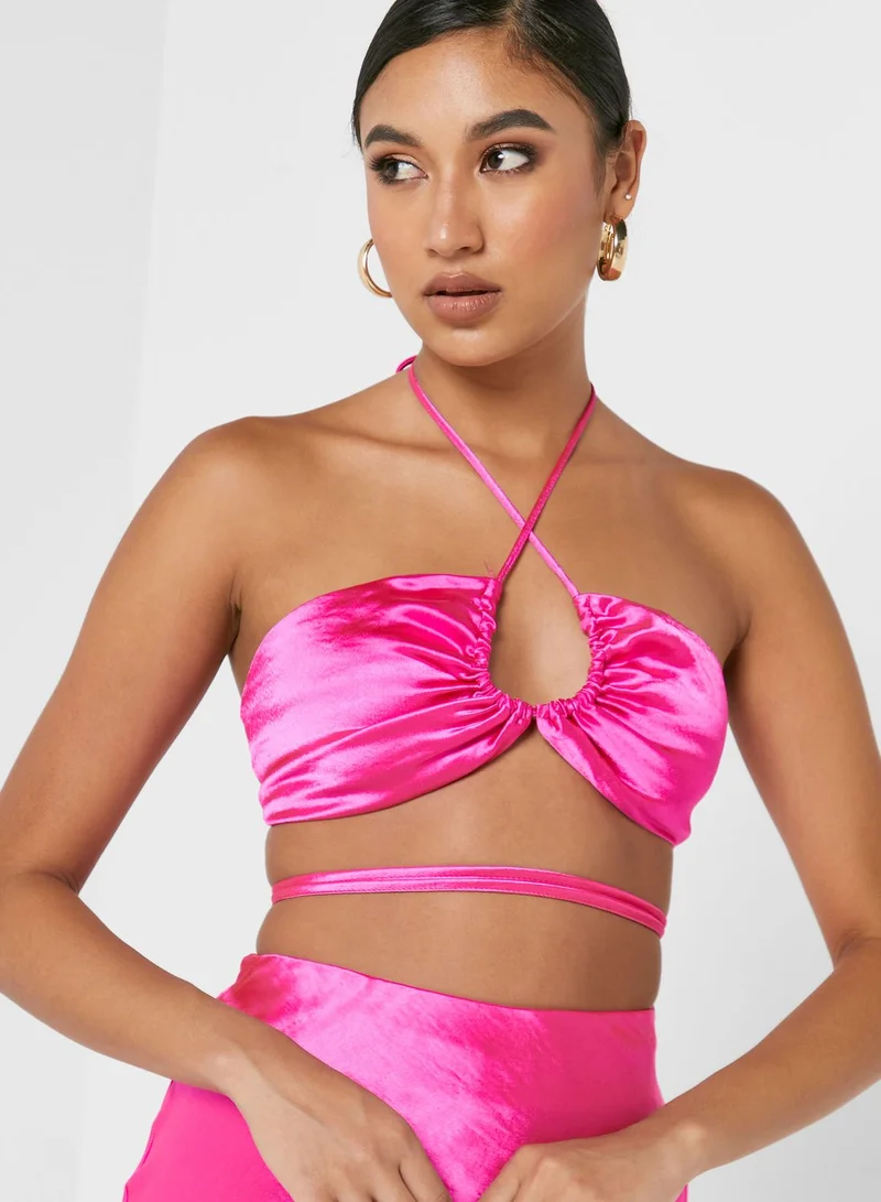 TOPSHOP Halter Neck Crop Top