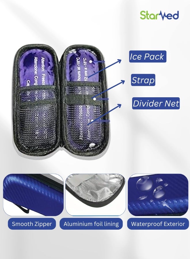 Diabetic Bag,Insul;in Travel Case, Portable Insulin Cooling Bag with 2 Ice Packs Insulated Storage Bag Diabetic Supplies for Insulin Pen Storage, Insulin Medicine