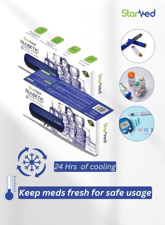 Diabetic Bag,Insul;in Travel Case, Portable Insulin Cooling Bag with 2 Ice Packs Insulated Storage Bag Diabetic Supplies for Insulin Pen Storage, Insulin Medicine