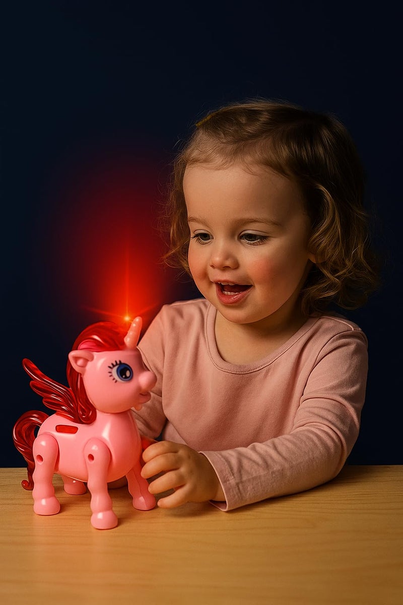 MOPANIRAJ Premium Battery Operated Walking Leash Unicorn | Dancing Glowing Musical Toy with Flashing LED Lights and Music | Unicorn for Kids 3+ Years | Girls Birthday Gift - Image 3