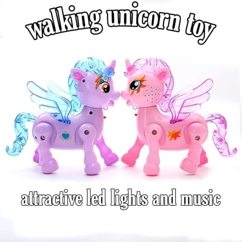 MOPANIRAJ Premium Battery Operated Walking Leash Unicorn | Dancing Glowing Musical Toy with Flashing LED Lights and Music | Unicorn for Kids 3+ Years | Girls Birthday Gift - Image 2