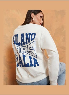 Regular Length Back Slogan Regular Fit Sweatshirt